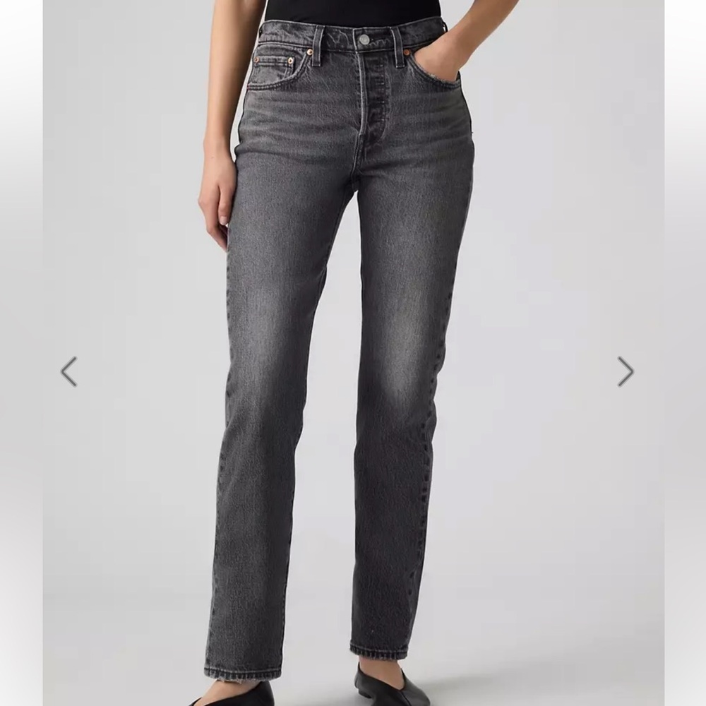 Levis 501 Straight Leg Black Jeans